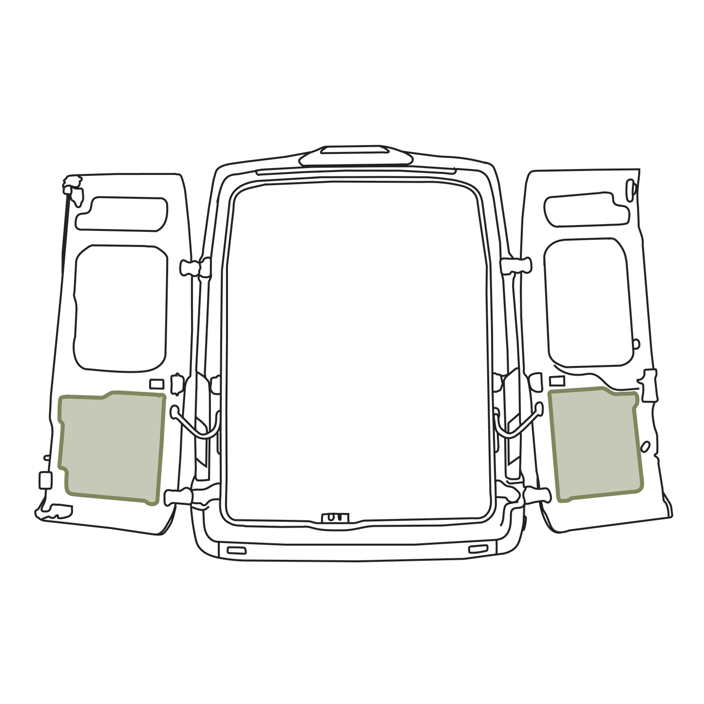 Ford Transit Lower Rear Door Storage Panels (Pair)