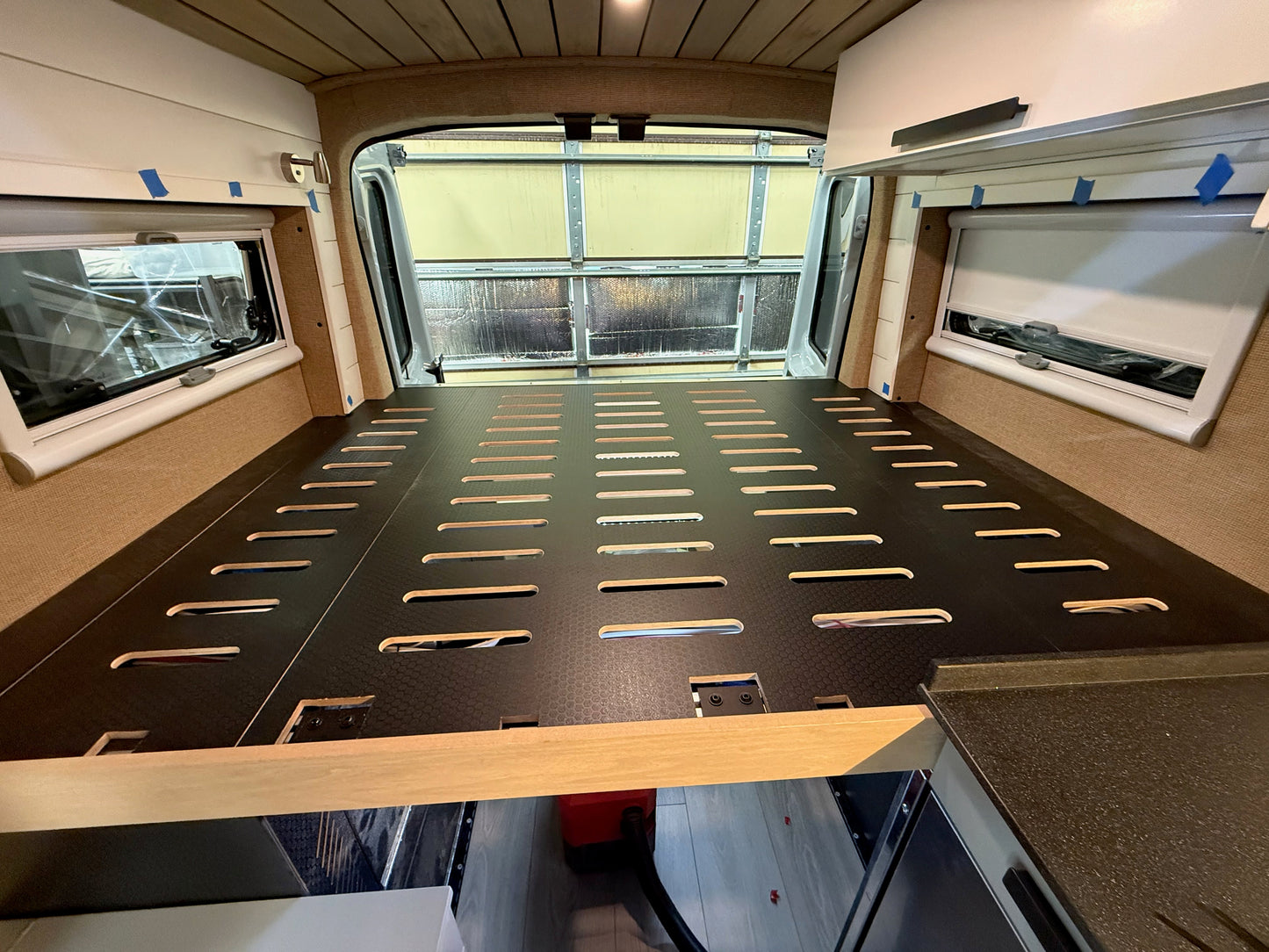 Bed platform looking aft — slotted HexPly