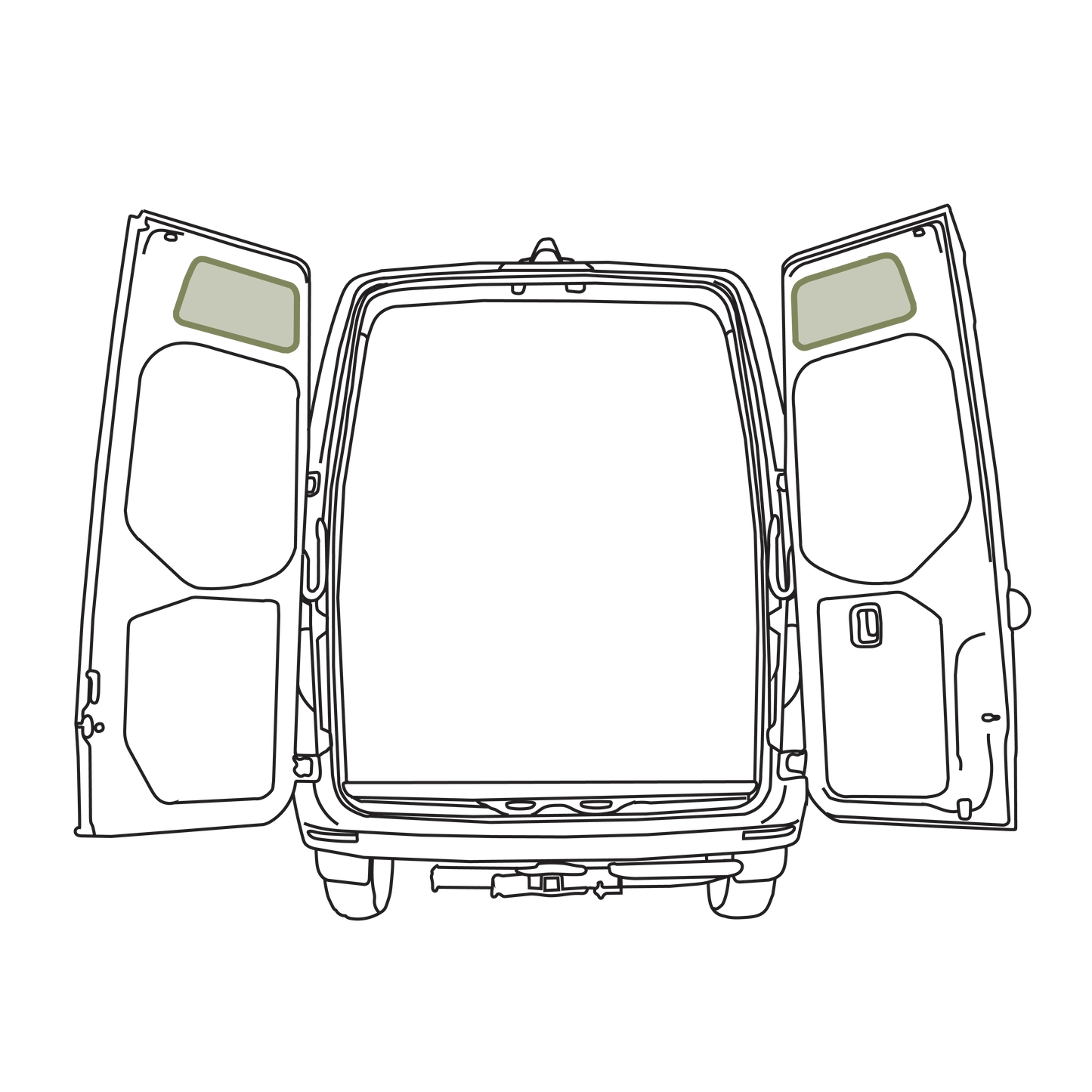 Mercedes Sprinter Upper Rear Door Storage Panels (Pair)