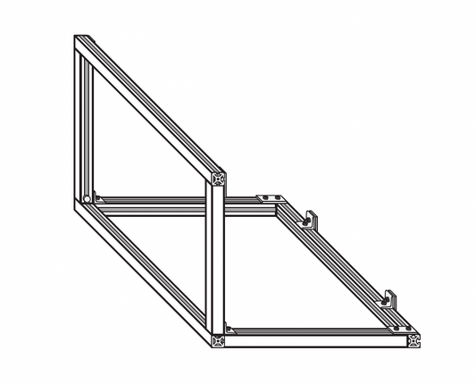 3-in-1 Microwave Cabinet — aluminum extrusion frame (isometric)
