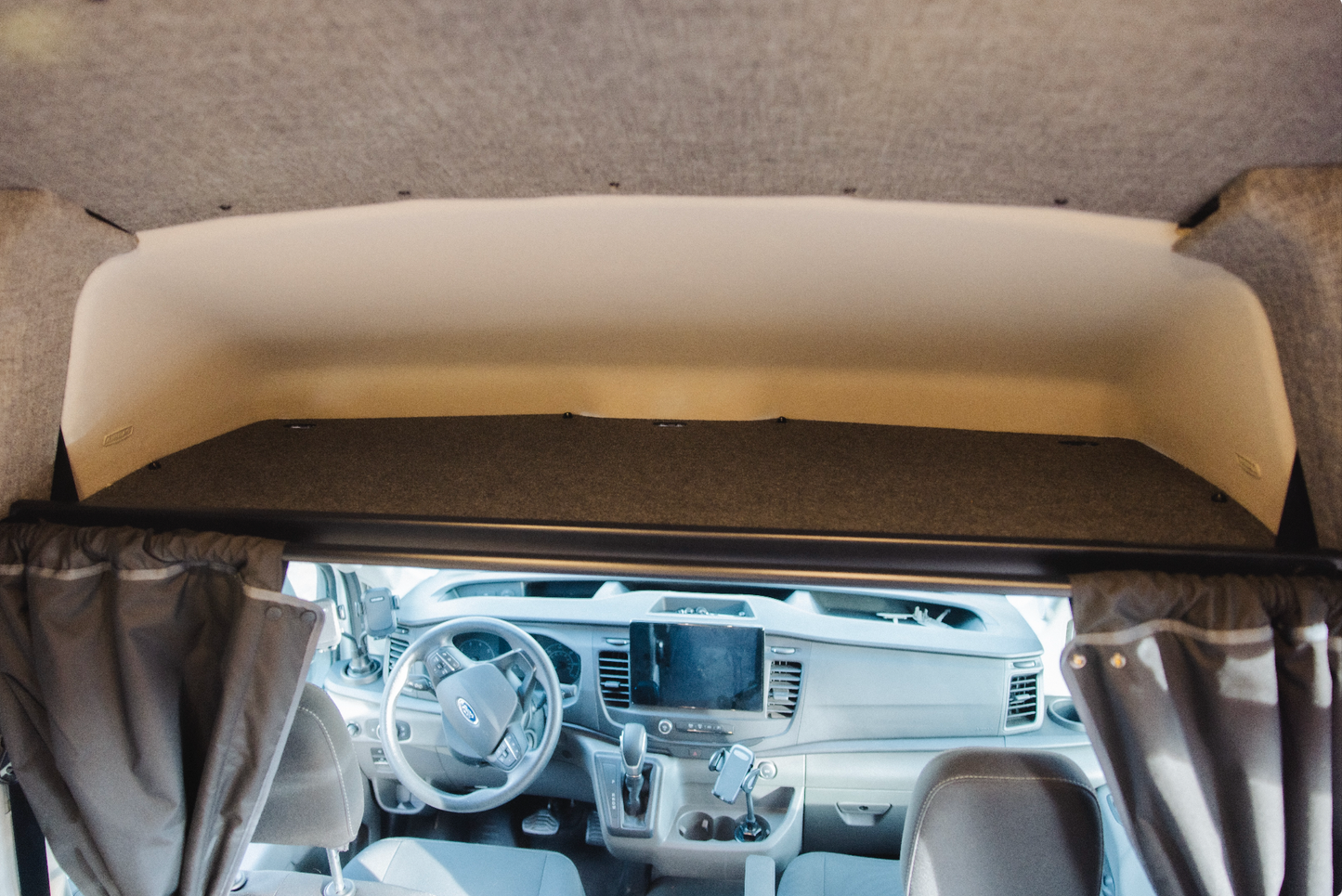 Ford Transit Headliner Shelf & Curtain Rod