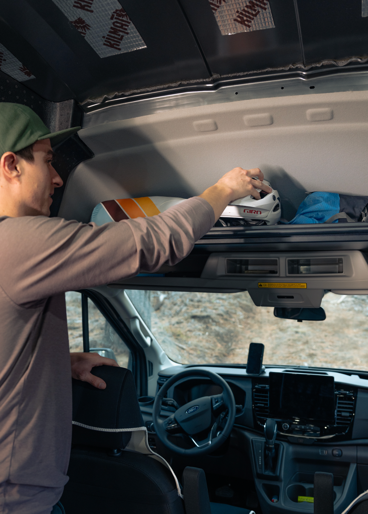 Ford Transit Headliner Shelf & Curtain Rod