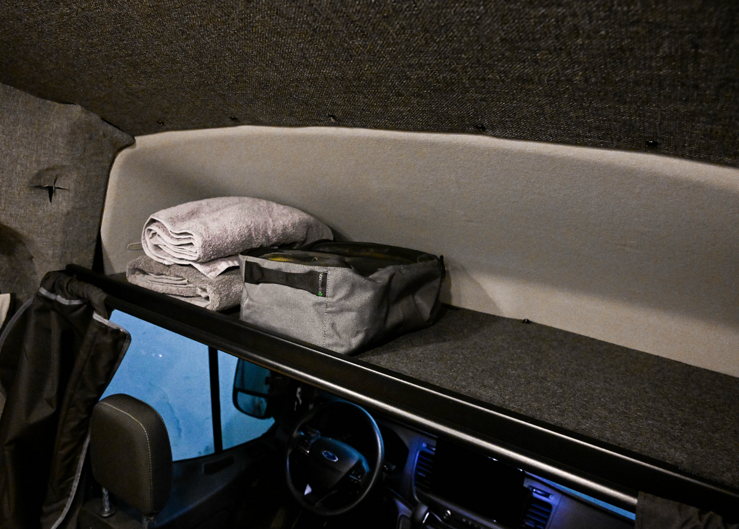 Ford Transit Headliner Shelf & Curtain Rod