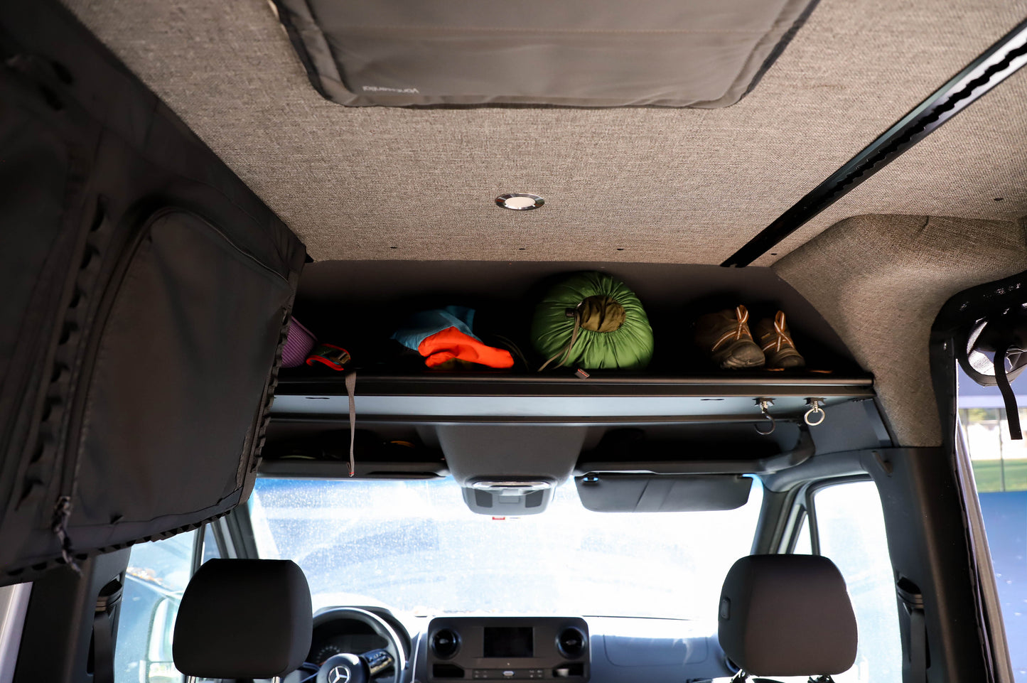 Mercedes Sprinter Headliner Shelf & Curtain Rod