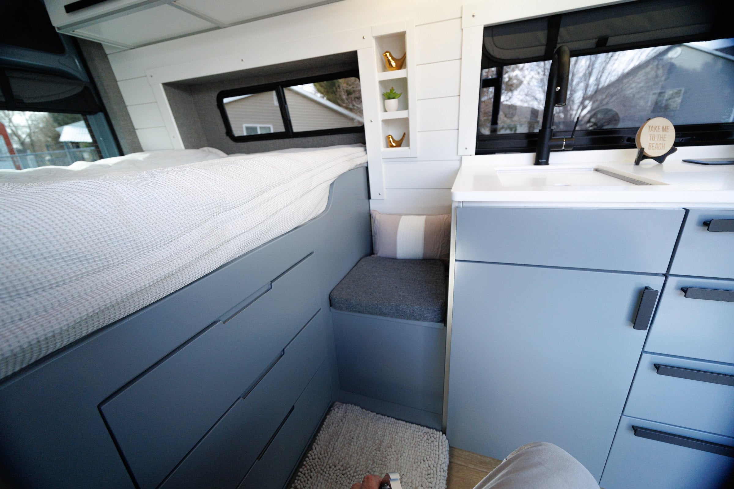 Finished van storage and bed