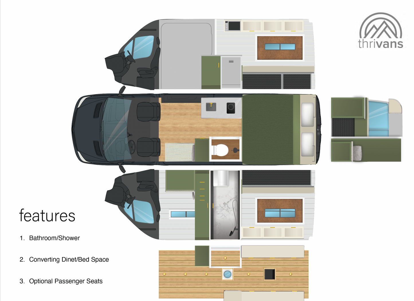 Snowbird layout — fixed bed version