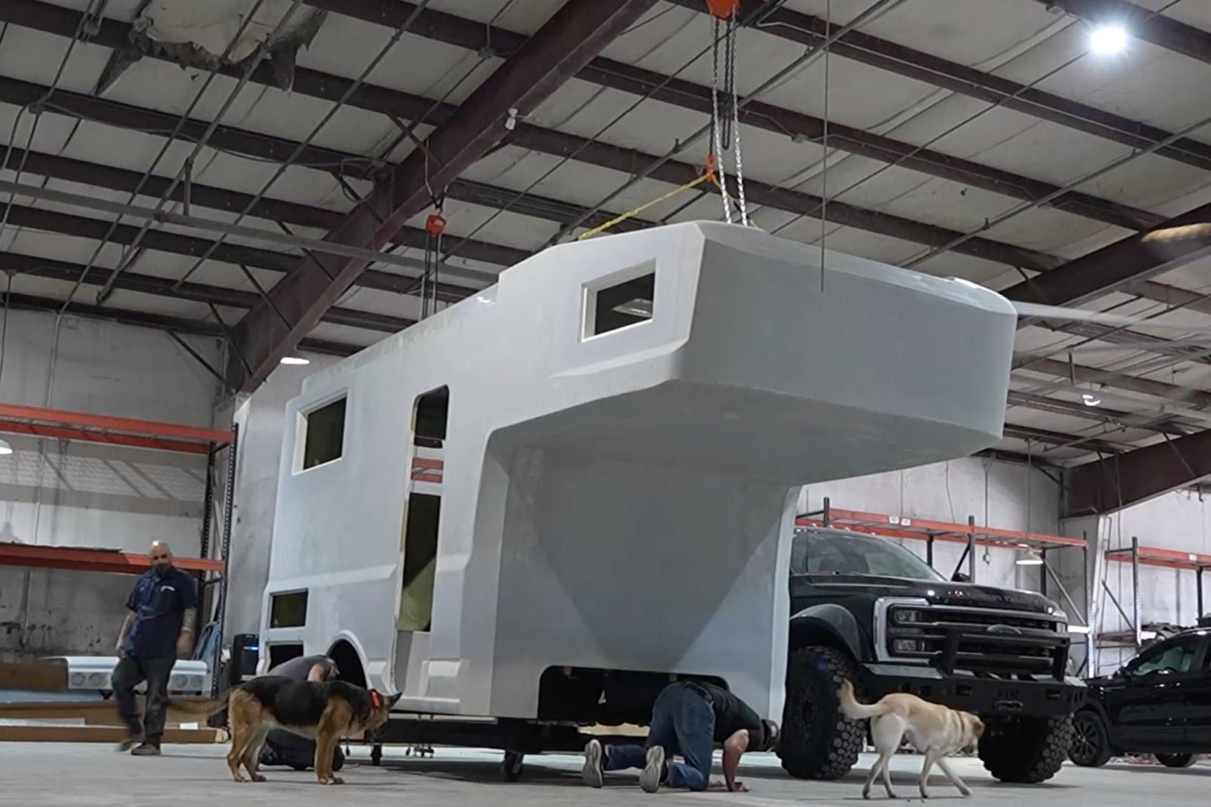 One-piece composite expedition shell