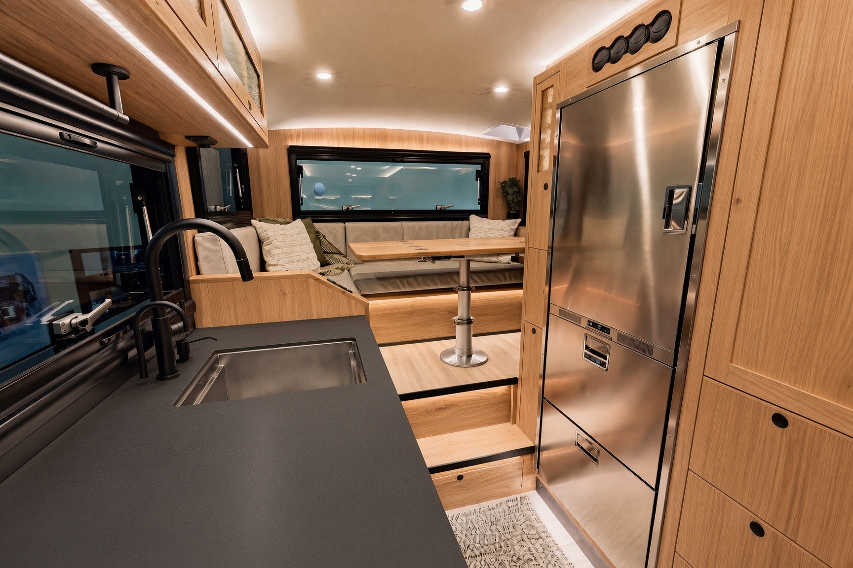 Thrivans truck camper living interior